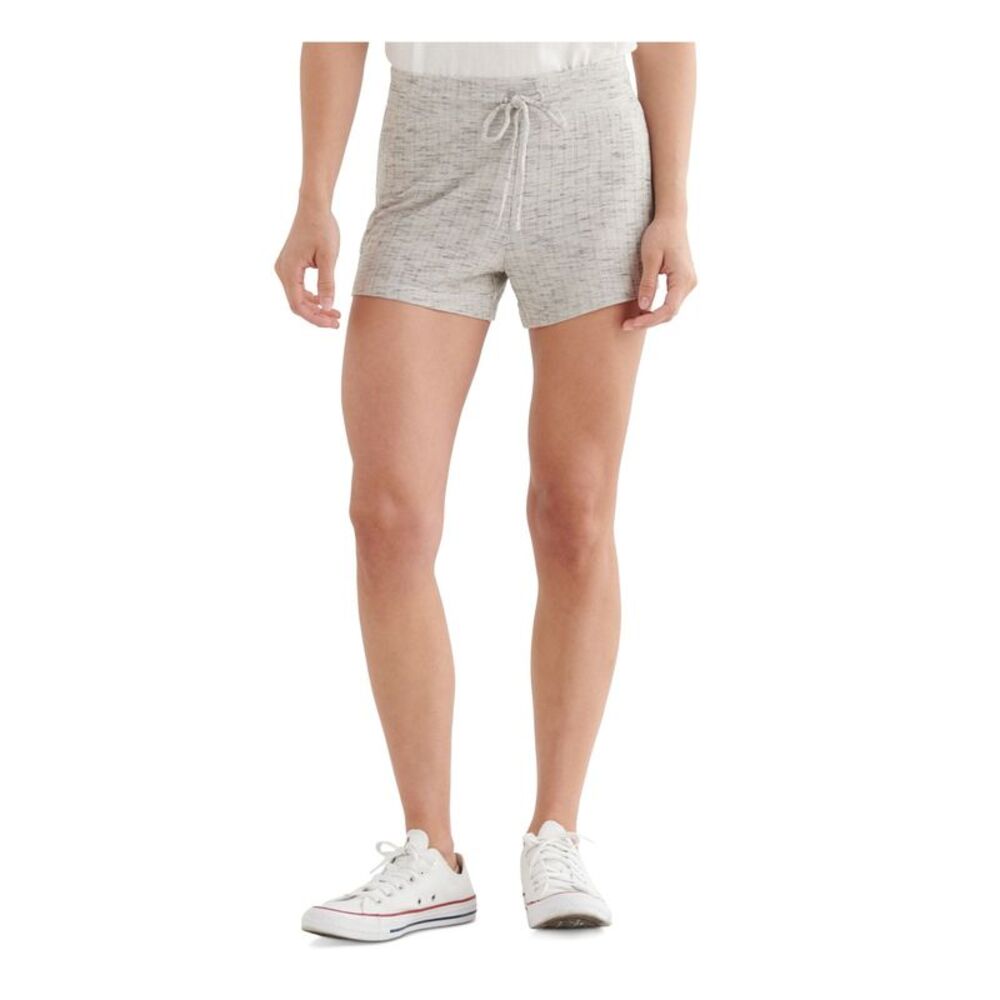 LUCKY BRAND Womens Beige Ribbed Elastic Waist Drawstring Shorts Shorts XL